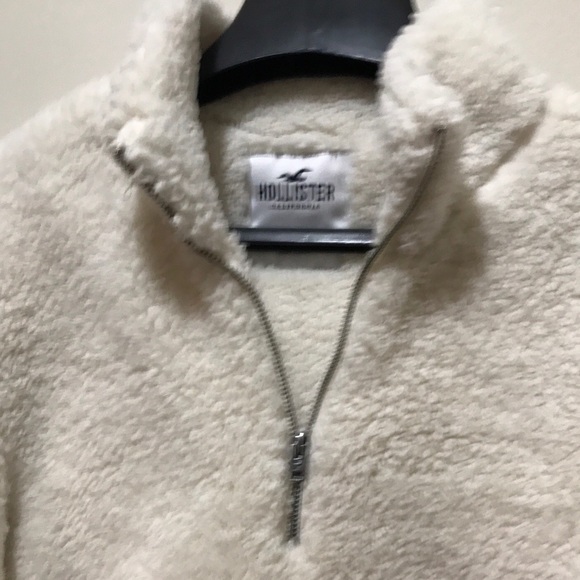 Hollister Sherpa Quarter-Zip Pullover Sweater M - Picture 5 of 5